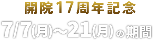 開院17周年記念特別価格